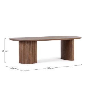 Table basse ovale en manguier contemporaine L130 AGRA - HELLIN