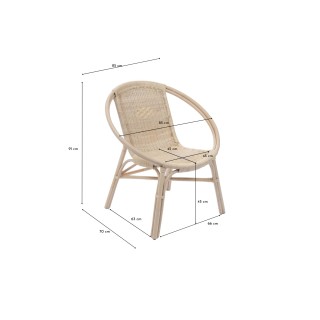 Fauteuil rond en rotin naturel CROZON - HELLIN