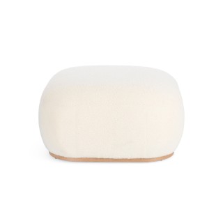 Pouf carré bouclette blanc ivoire L68 STRATUS - HELLIN