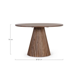 Table à manger ronde en manguier D120 6 personnes AGRA - HELLIN