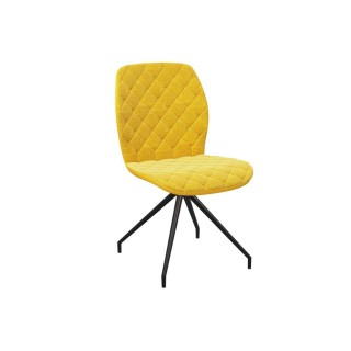 Chaises tissu jaune et métal noir – Lot de 2 ANNA | Hellin