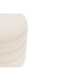 Pouf contemporain rond en tissu bouclette (set de 2) KARENINE - HELLIN