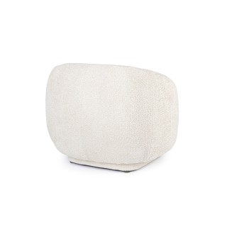 Fauteuil 1 place en tissu bouclette blanc ELLA - HELLIN