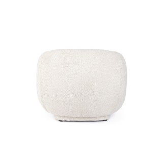 Fauteuil 1 place en tissu bouclette blanc ELLA - HELLIN