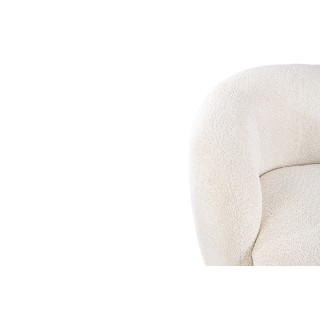 Fauteuil 1 place en tissu bouclette blanc ELLA - HELLIN