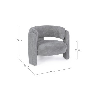 Fauteuil design arrondi en tissu AUBIN - HELLIN