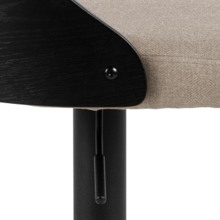 Tabouret de bar assise en tissu piétement en métal noir (lot de 2) - LUCKI