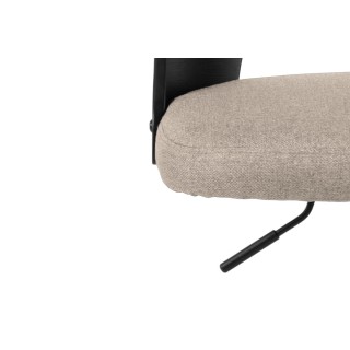 Tabouret de bar assise en tissu piétement en métal noir (lot de 2) - LUCKI