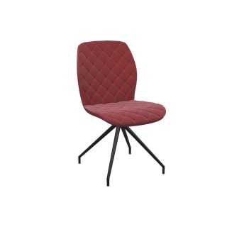 EXPO Chaises pivotantes en tissu rouge et métal noir (lot de 2) ANNA - HELLIN