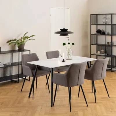 Table à manger rectangulaire en céramique L140 6 personnes ASHFORD - HELLIN