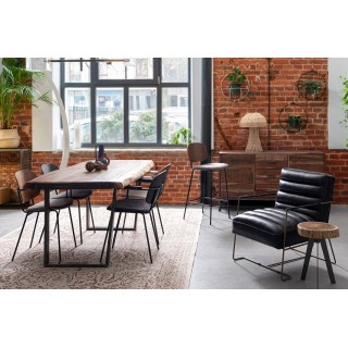 Table à manger bois massif et métal 6 personnes L180 CONNEMARA - HELLIN