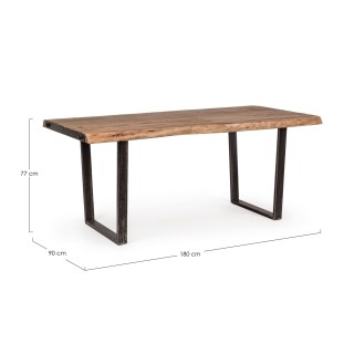 Table à manger bois massif et métal 6 personnes L180 CONNEMARA - HELLIN