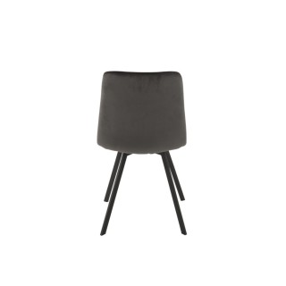 Chaise en velours peau de pêche et en métal noir ( lot de 2) OLIVIA - HELLIN