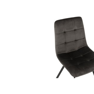 Chaise en velours peau de pêche et en métal noir ( lot de 2) OLIVIA - HELLIN