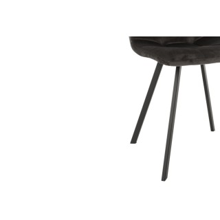 Chaise en velours peau de pêche et en métal noir ( lot de 2) OLIVIA - HELLIN