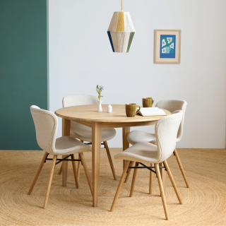 Table ronde extensible Victoria avec 4 chaises Matilda - Hellin