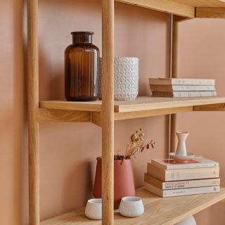 Bibliothèque scandinave en chêne clair 4 tablettes BRENDA - HELLIN