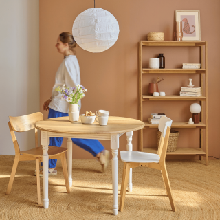 Bibliothèque scandinave en chêne clair 4 tablettes BRENDA - HELLIN