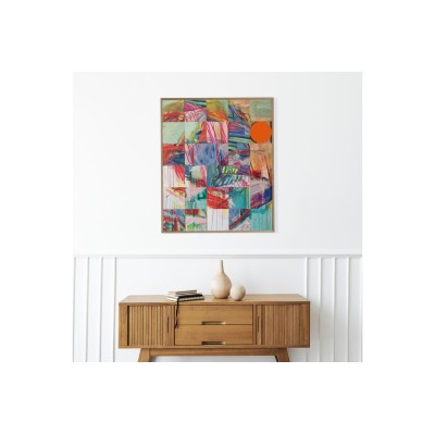 Tableau en bois taquin 78 x 93 de Nathalie Gallet Météorites XL - HELLIN