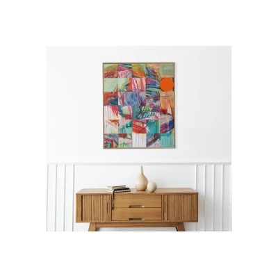 Tableau en bois taquin 78 x 93 de Nathalie Gallet Météorites XL - HELLIN