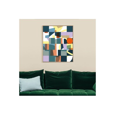 Tableau en bois taquin street art graphique 78 x 93 Kalio - HELLIN