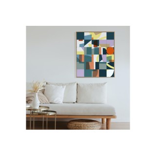 Tableau en bois taquin street art graphique 78 x 93 Kalio - HELLIN