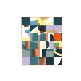 Tableau en bois taquin street art graphique 78 x 93 Kalio - HELLIN