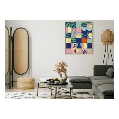 Tableau en bois taquin esprit estival 78 x 93 Clapotis - HELLIN