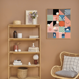 Tableau en bois taquin amoureux 63 x 78 ET BOUM - HELLIN