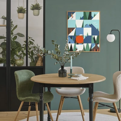 Tableau en bois taquin à la montagne 63 x 78 SCHUSS- HELLIN