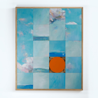 Tableau en bois taquin œuvre originale  63 x 78  Opale - HELLIN