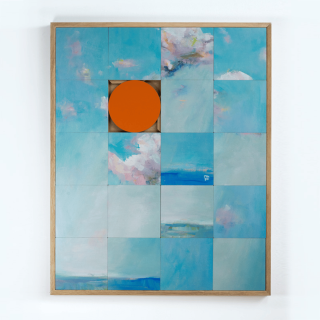 Tableau en bois taquin œuvre originale  63 x 78  Opale - HELLIN