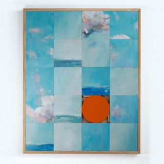 Tableau en bois taquin œuvre originale  63 x 78  Opale - HELLIN