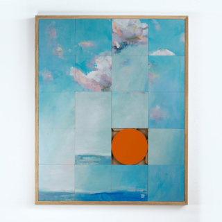 Tableau en bois taquin œuvre originale  63 x 78  Opale - HELLIN