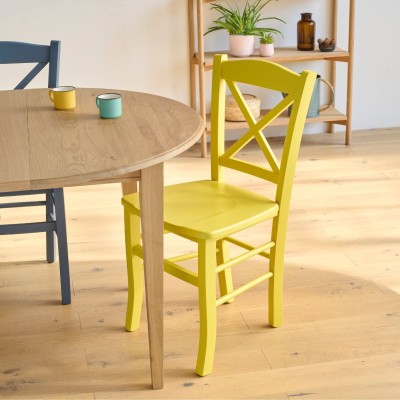 Chaises en hêtre massif couleur pop (lot de 2) CLAYTON - HELLIN