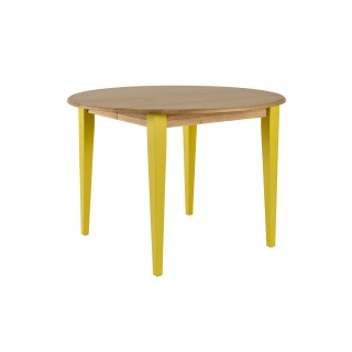 Table ronde extensible en bois pieds colorés 4/6 places D105 VICTORIA - HELLIN