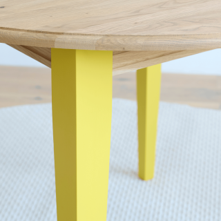 Table ronde extensible en bois pieds colorés 4/6 places D115 VICTORIA - HELLIN