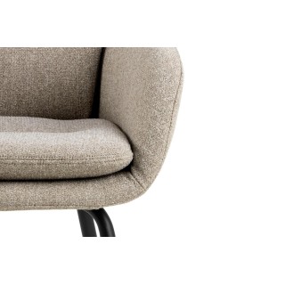 Chaise de salle à manger en tissu piétement métal noir  (lot de 2) MARTA - HELLIN