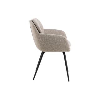 Chaise de salle à manger en tissu piétement métal noir  (lot de 2) MARTA - HELLIN