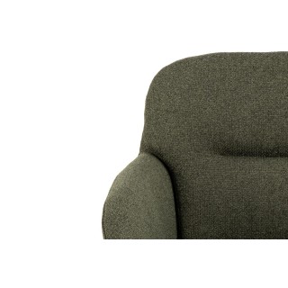 Chaise de salle à manger en tissu piétement métal noir  (lot de 2) MARTA - HELLIN