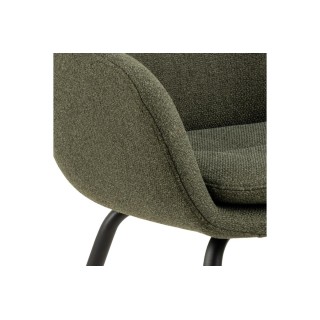 Chaise de salle à manger en tissu piétement métal noir  (lot de 2) MARTA - HELLIN