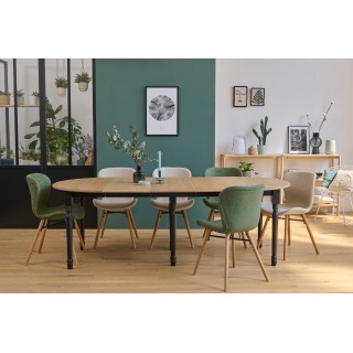 Table ronde extensible bois massif : trois rallonges centrales