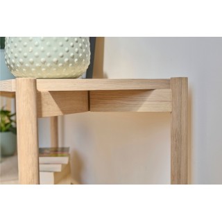 Bibliothèque double scandinave en chêne blanchi 4 tablettes BRENDA - HELLIN