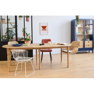 Table ronde extensible bois massif : trois rallonges centrales