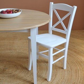 Table ronde extensible Victoria : trois rallonges et pied renfort