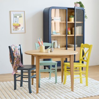 Table extensible ronde : plateau 105 cm / pieds fuseau