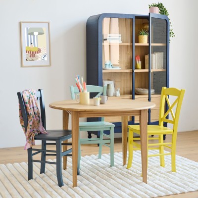 Table extensible ronde : plateau 105 cm / pieds fuseau