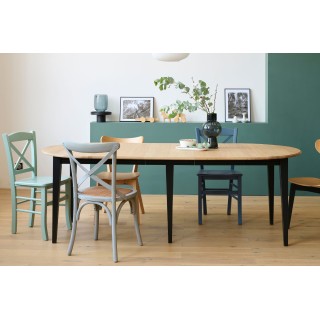 Table ronde extensible Victoria : chêne massif / 12 pers - Hellin