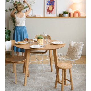 Table ronde en bois : 2 coloris / 4 convives | Hellin