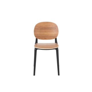 Chaise de salle à manger naturel/noire style japandi (lot de 2) - HELLIN